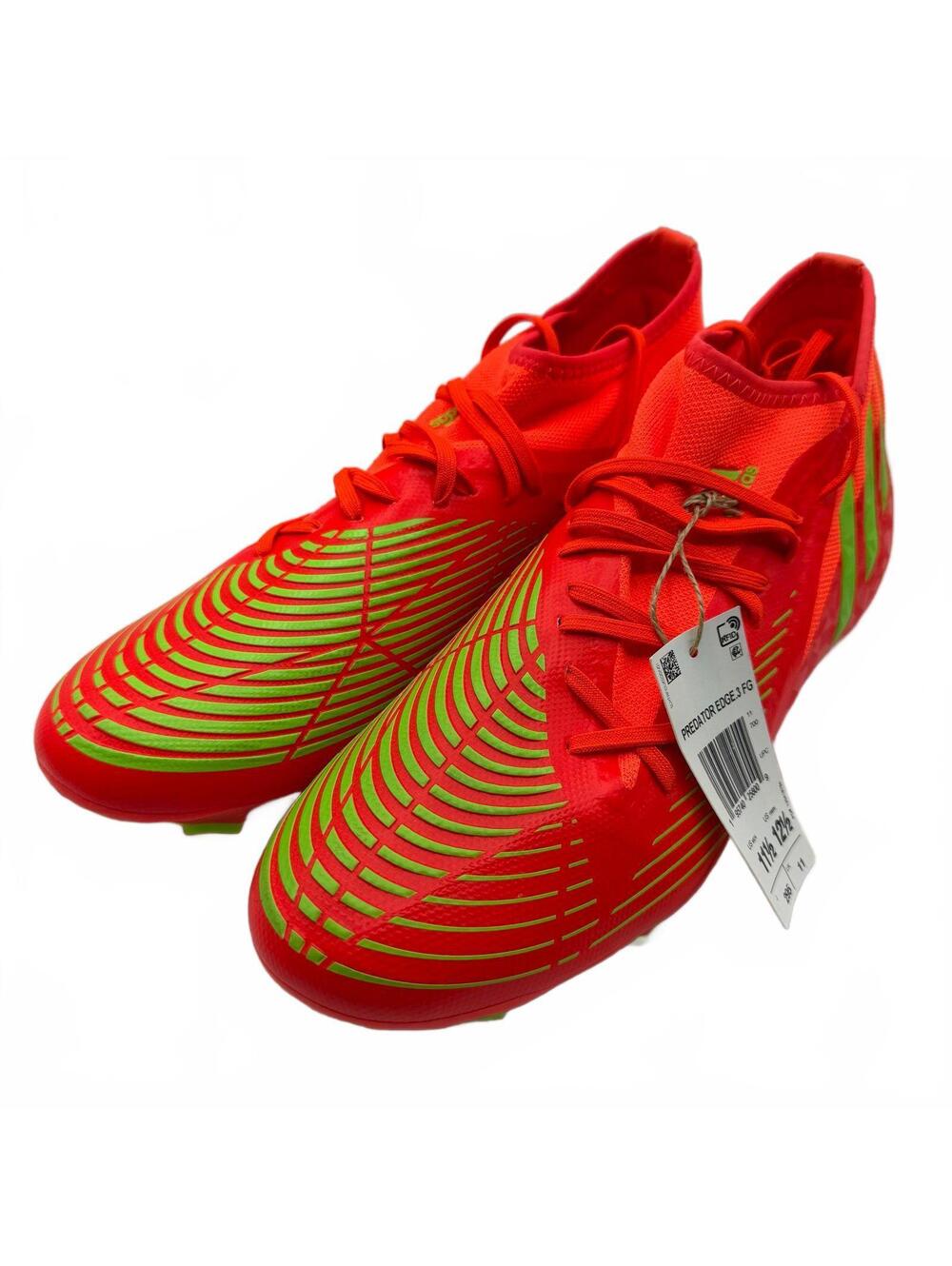 Adidas Predator Edge.3 FG Soccer Futbol Cleats Neon Green Red Size 11.5 GW1005